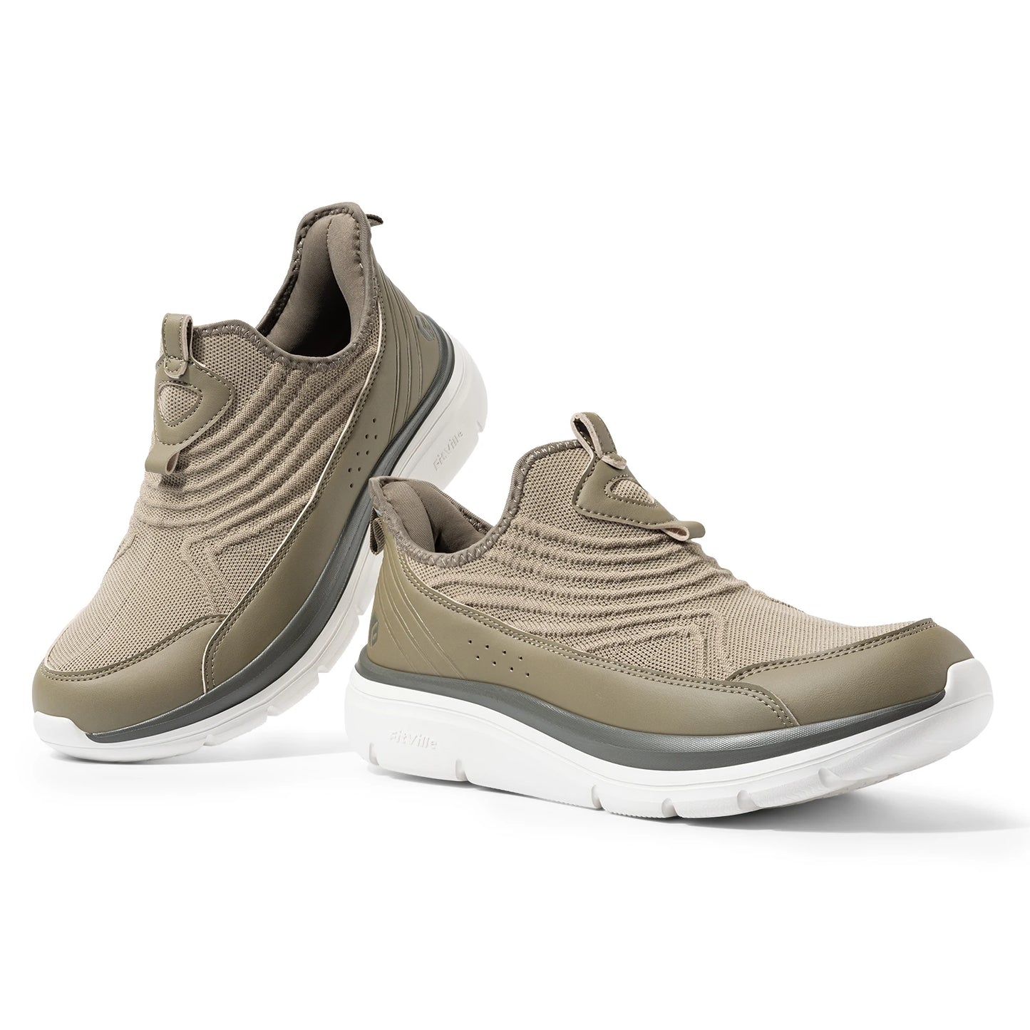 Fitville Wide Men's Slip-On Walking Shoes Lightweight Breathable Outdoor Casual Sports Running Shoes Sneakers For Swollen Feet