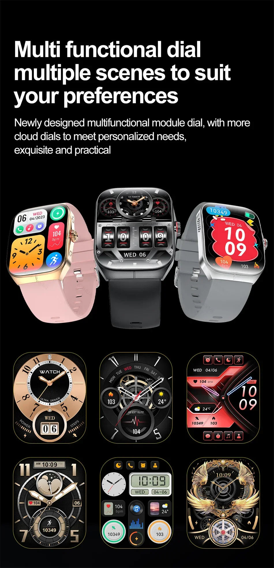 Smartwatch Men Women NFC AMOLED Screen Always Show Time Clock Bluetooth Call IP68 Waterproof Smart Watch Sport Fitness Bracelet
