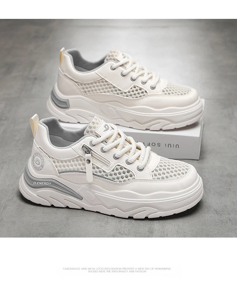 Men's breathable mesh casual sports shoes summer new walking shoes fashion trendy shoes soft-sole student sneakers running shoes
