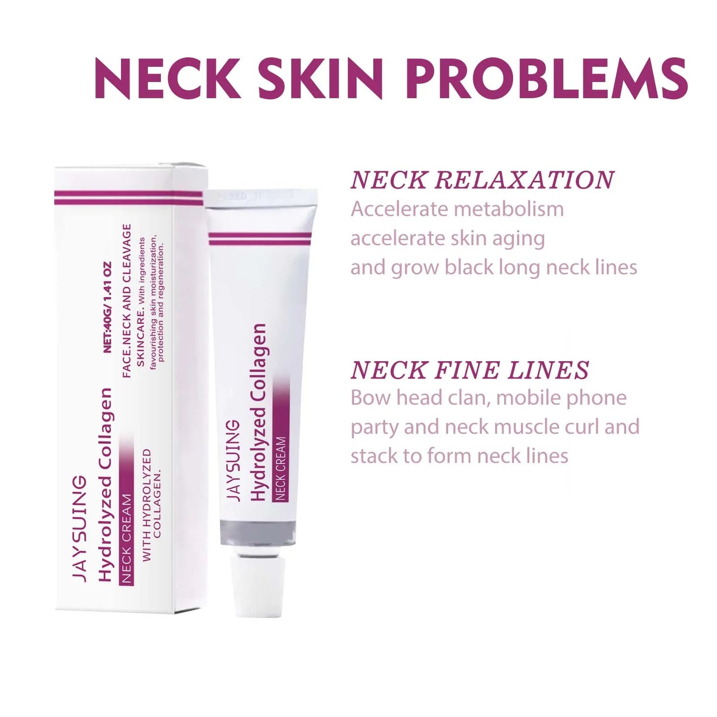 Hydrolyzed Collagen Neck Cream Eliminate Neck Fine Lines Firming Lifting Neck Remove Double Chin Rejuvenation Cream SkinCare