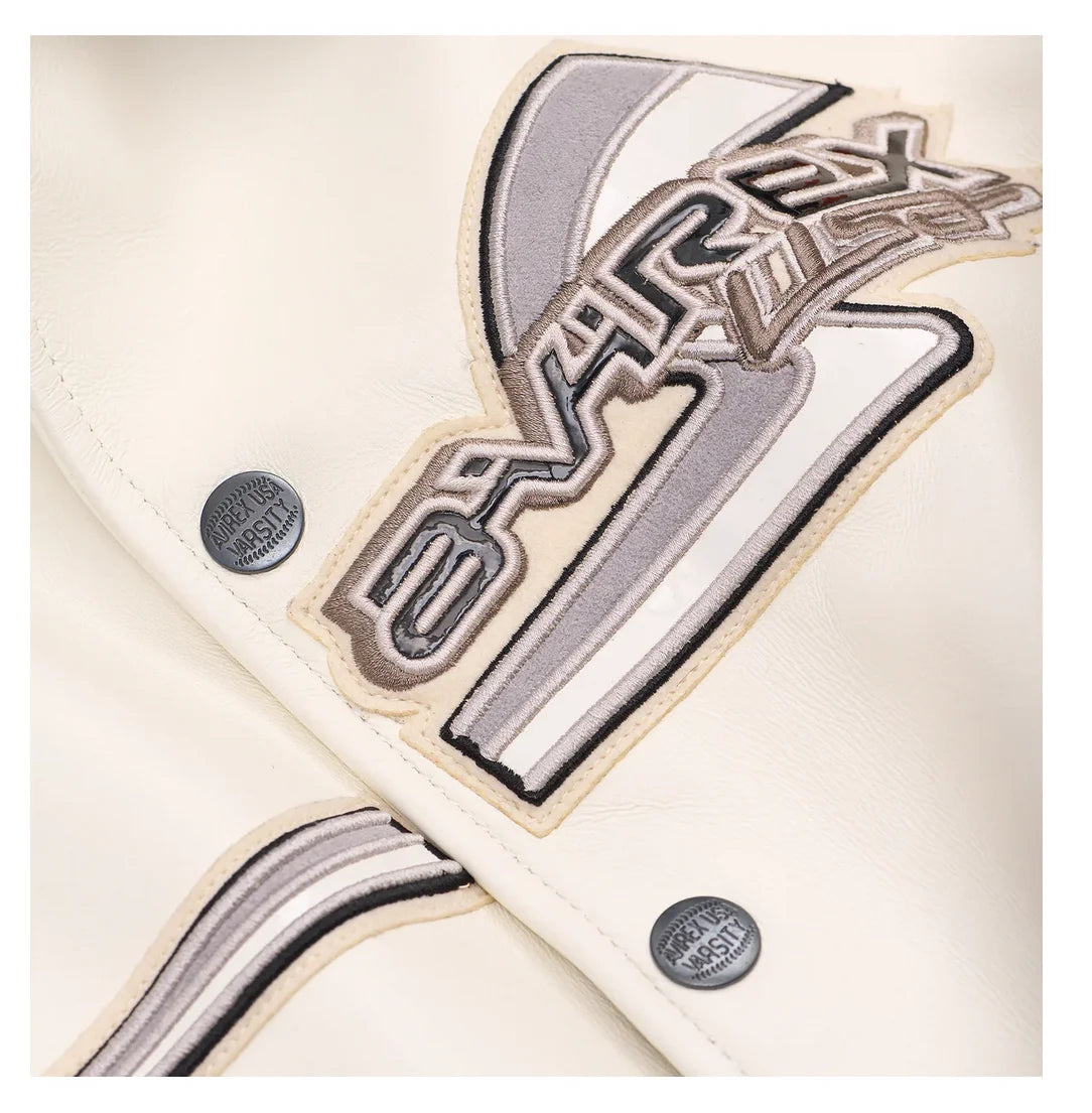 Varsity Jacket Colorblocking Men's Genuine Leather apparel America Size French Sheepskin Autumn Winter Warm Thickness Coat tops