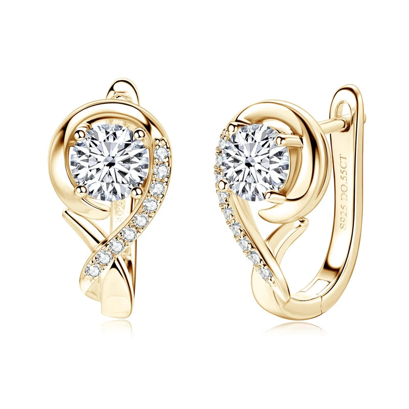 Lnngy Infinity Moissanite Diamond Earring Brinco Prata 925 Sterling Silver Hoop Earrings For Women Sparkling Fine Jewelry GIft