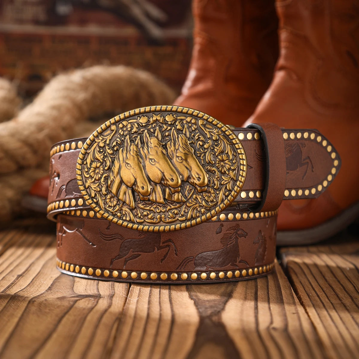 Vintage meets fashion! Alloy buckle PU belt, suitable for both men and women, to create a personalized Western style