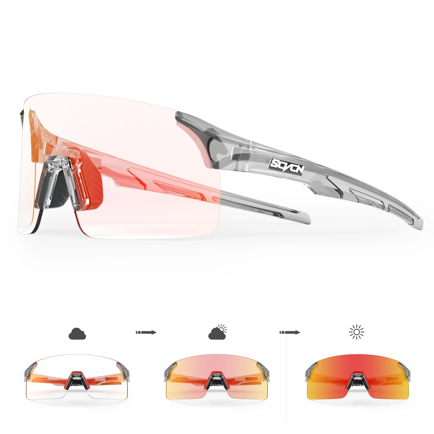 SCVCN Photochromic Sunglasses Outdoor Sports Bike Cycling Glasses Man MTB Climbing Glasses Eyewear Women Driving Bicycle Goggles