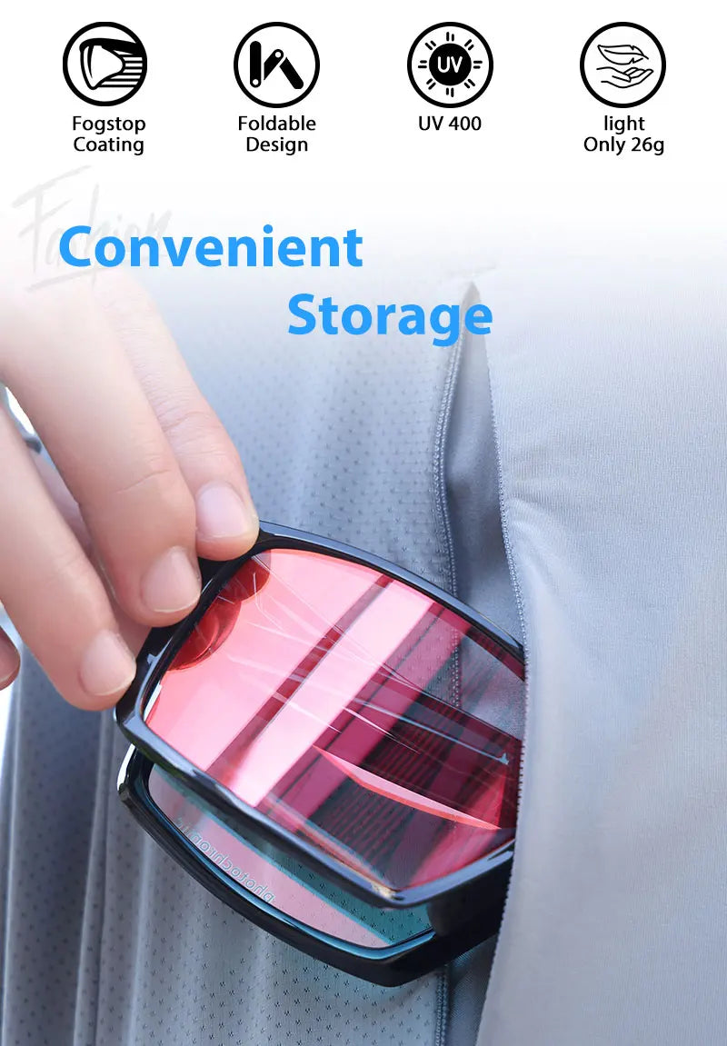 SCVCN Outdoor Photochromic Anti-fog Sunglasses Foldable Cycling Glasses UV400 Light Weight Bicycle Hiking Glasses Men Women New