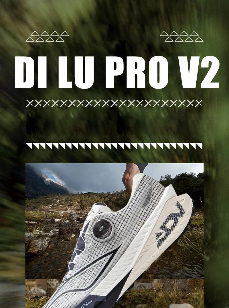 DI LU PRO V2 Trail Running Shoes – BOOM Cushion, Carbon-Fiber Plate, Reflective Wearable Sneakers
