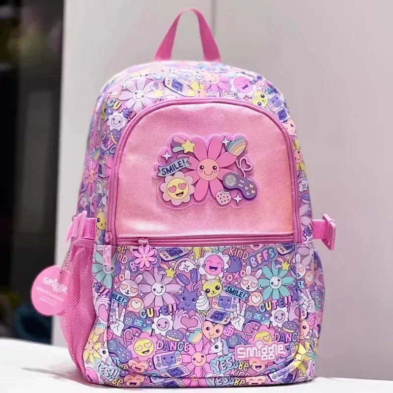 Genuine Australia Smiggle Backpack Pink Sunflower School Bag Cartoon Series Anime Backpack Student Gift Separate Purchases