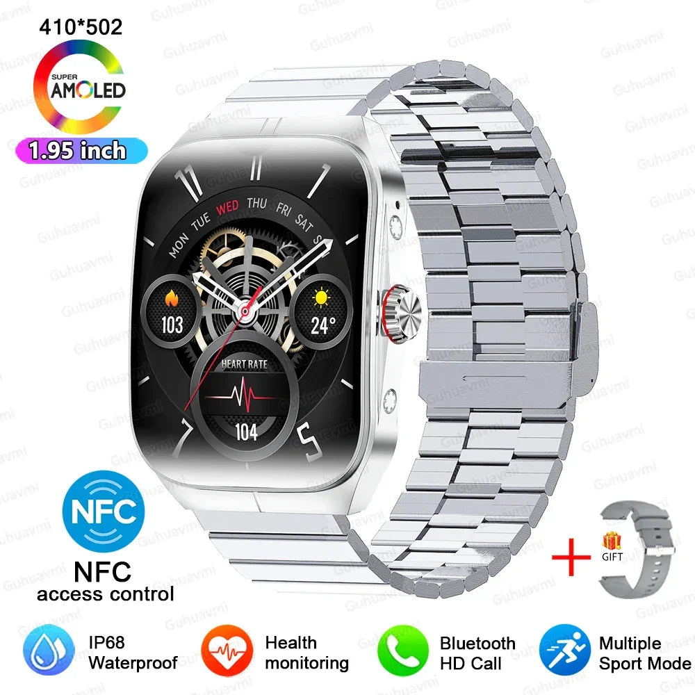 Smartwatch Men Women NFC AMOLED Screen Always Show Time Clock Bluetooth Call IP68 Waterproof Smart Watch Sport Fitness Bracelet