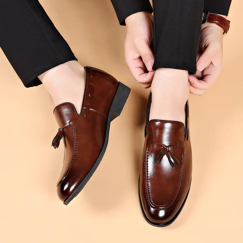 Men Slip-On PU Leather Formal Dress Shoes – Business & Wedding Oxfords (Sizes EU 35–50)