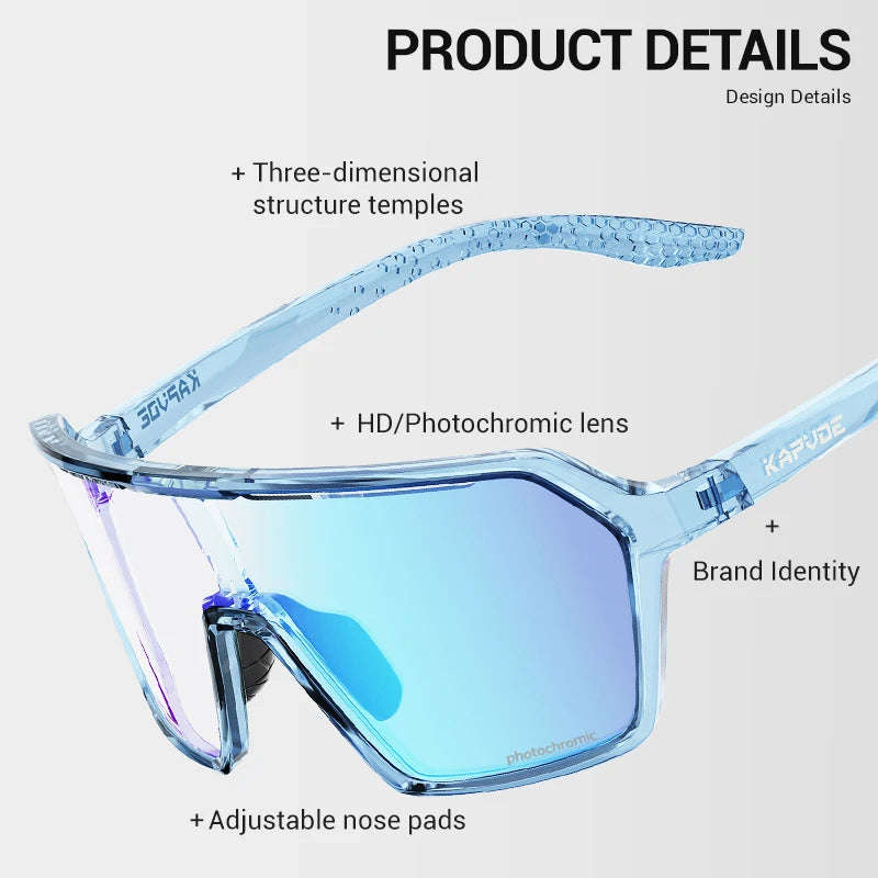 Kapvoe Photochromic Cycling Glasses Baseball Sunglasses UV400 MTB Mountain Bike Transition Bicycle for Women Sports Eyewear