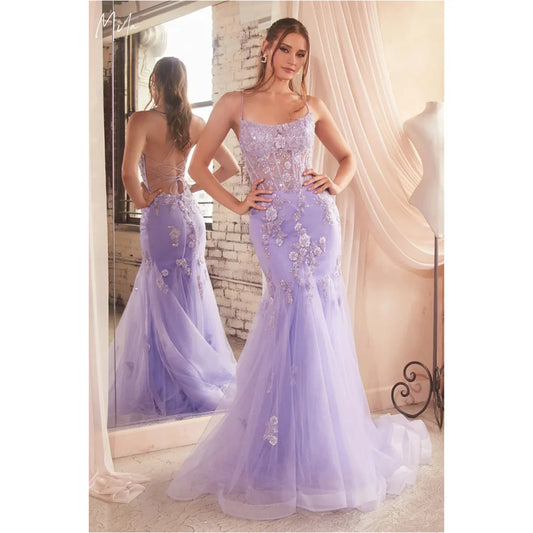 Mila Strapless Mermaid Chapel Train Party Dresses Backless Cut-out Evening Dresses Tulle Lace Embroidery Customized Prom Dresses