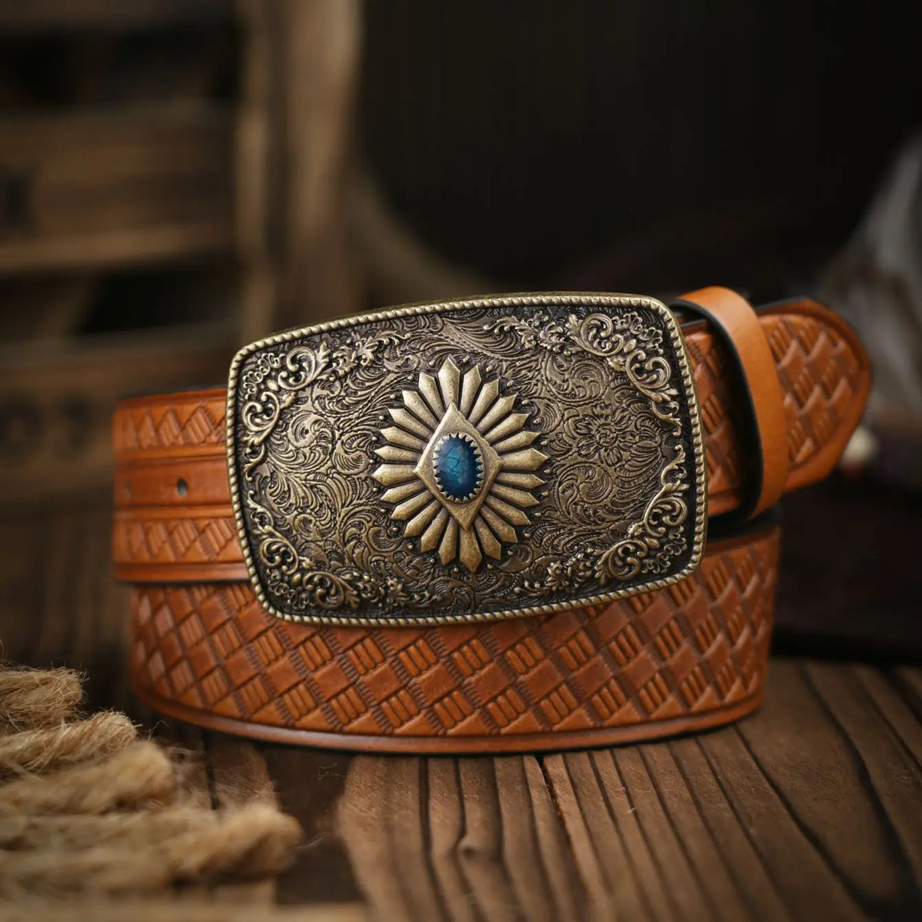 A men's and women's casual retro belt Western style! PU leather belt with metal buckle, suitable for daily work wear