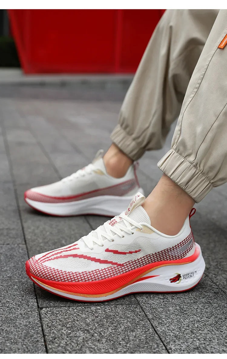 New Red Rabbit 7 Couple Carbon Board Mesh Breathable Sports Shoes Elderly Trendy Shoes Men's Casual Running Shoes Summer EVA Upp