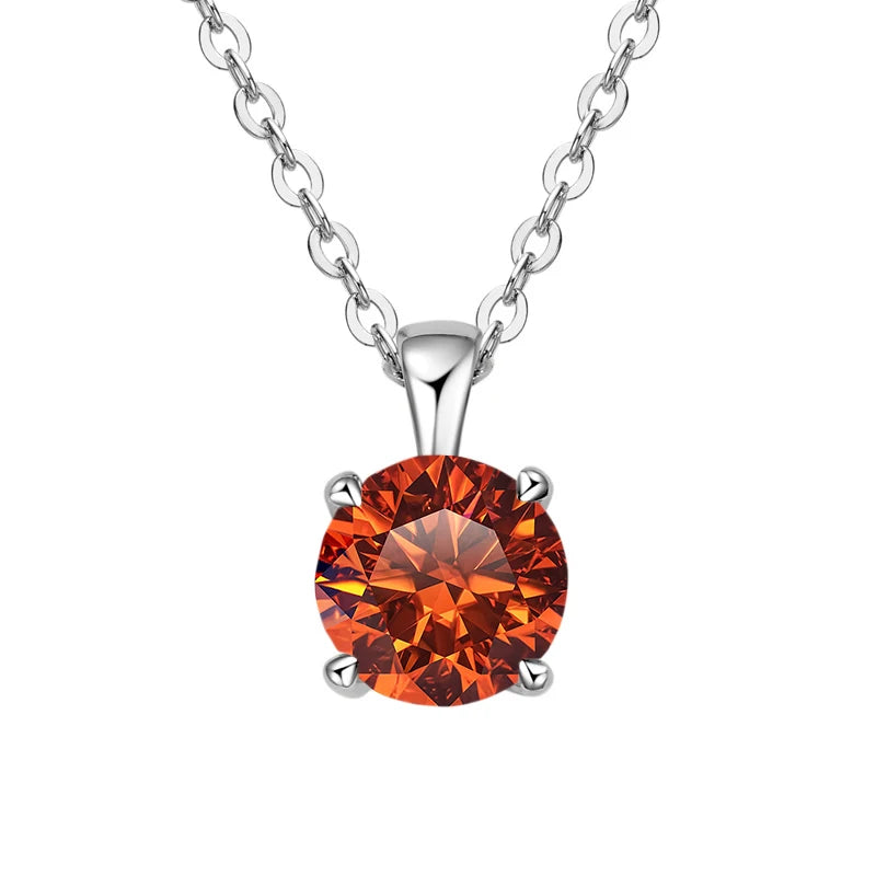 JoyceJelly Classic Four Prong 1ct Moissanite Necklace Women's 925 Sterling Silver Plated 18k Gold Pendant Luxury Fine Jewelry