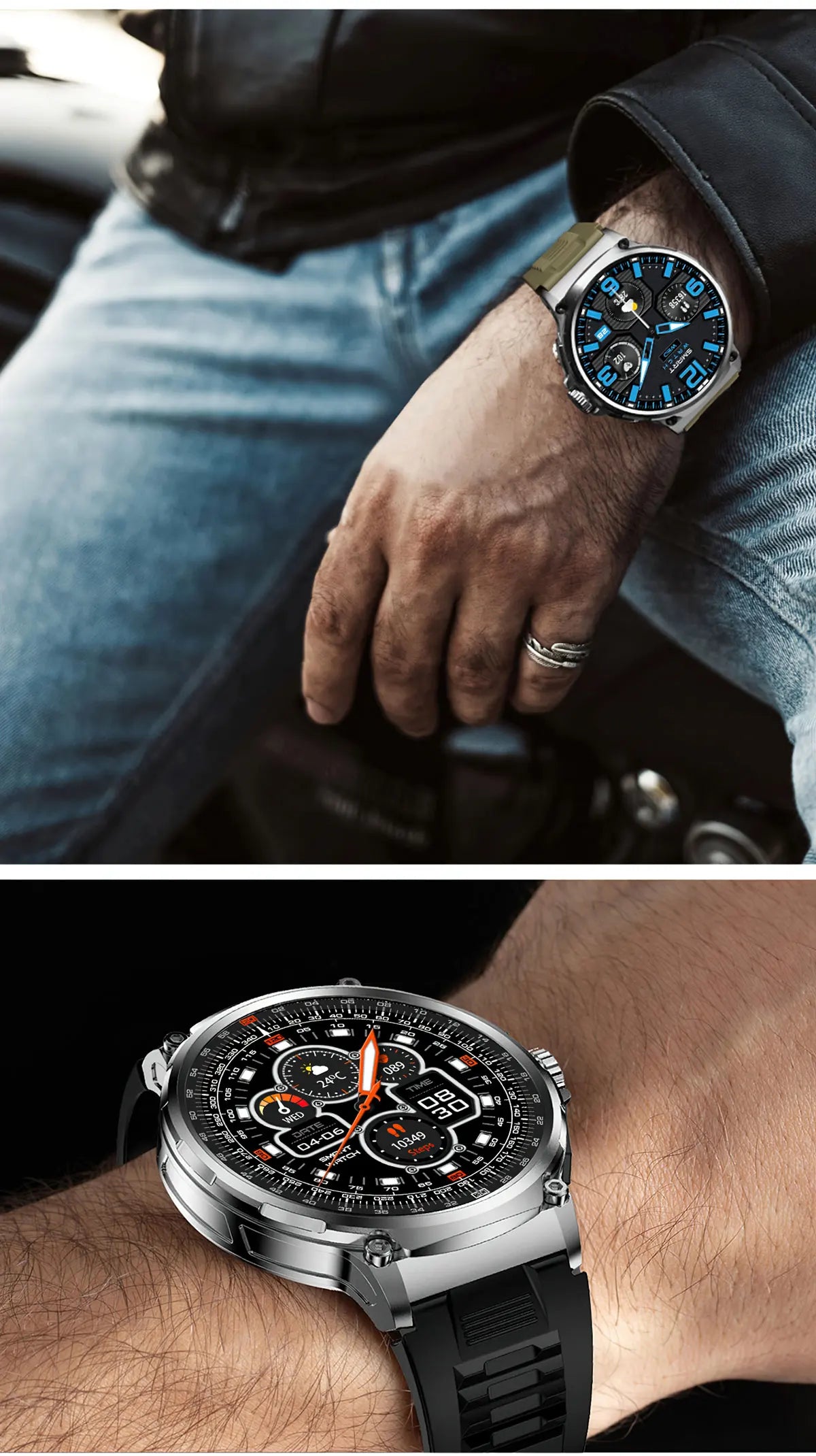 2025 New 1.85-Inch Ultra HD Smart Watch Men GPS Track Bluetooth Call 710 mAh Large Battery 400+Dial Smartwatch For Huawei Xiaomi