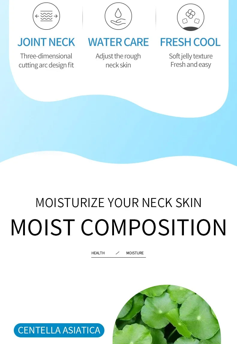 10pcs SADOER Hyaluronic Acid Neck Mask Collagen Firming Neck Masks Nourishing Brightening Beauty Moisturizing Necks Skin Care