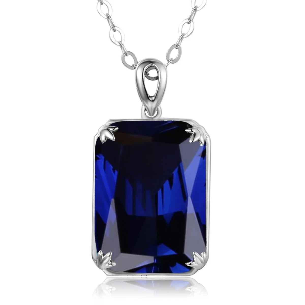 100% Real Silver 925 Necklace Pendant Aquamarine Women Jewelry Birthday Party Banquet Girl Accessories 2022 New Trendy