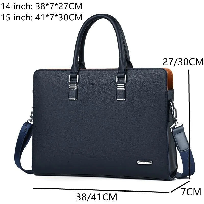 MOTAORA Genuine Leather Laptop Bag Men 14-15.6 Inch Business Briefcase Work Messenger Bag for MacBook HP Dell Acer