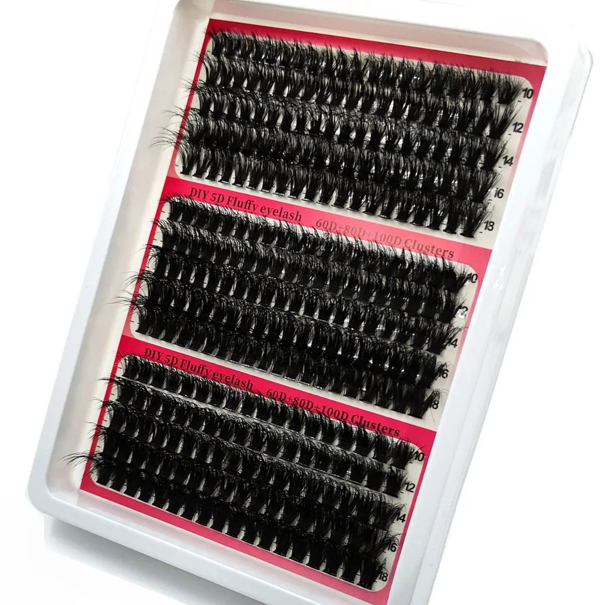 15Rows DIY 5D Fluffy Lash Clusters 60D/80D/100D Thick Eyelash Clusters Wispy Individual Lashes 10-20mm Cluster Eyelash Extension