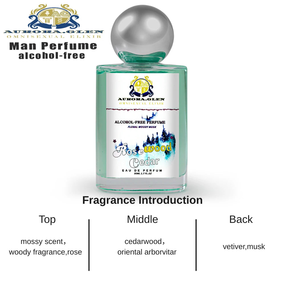 Parfum Azure Breeze Eau de Toilette for Men Fresh Woody Alcohol-Free Perfume with Cedarwood Vetiver Cologne Pink Pepper Mint