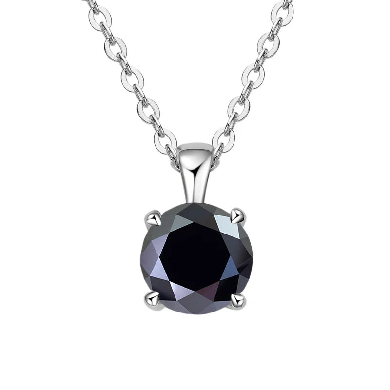 JoyceJelly Classic Four Prong 1ct Moissanite Necklace Women's 925 Sterling Silver Plated 18k Gold Pendant Luxury Fine Jewelry