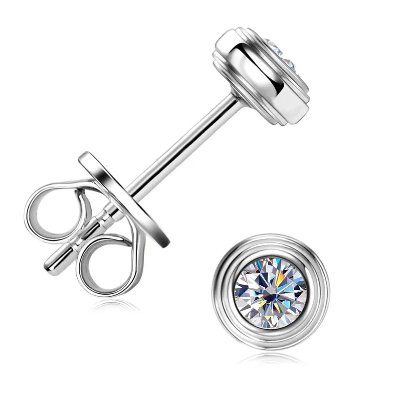 Lnngy GRA Certified Moissanite Stud Earring For Women Original 925 Sterling Silver Irregular Piercing Earring 2025 Hot Jewelry