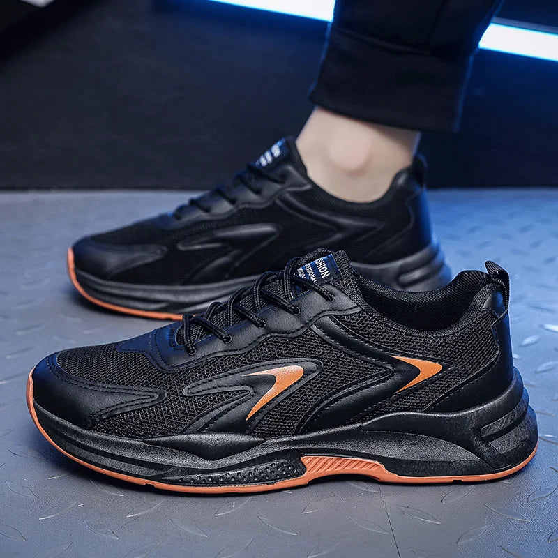 Men's Chunky Dad Shoes: 2025 Summer Breathable Running Sneakers with Thick Soles for Students