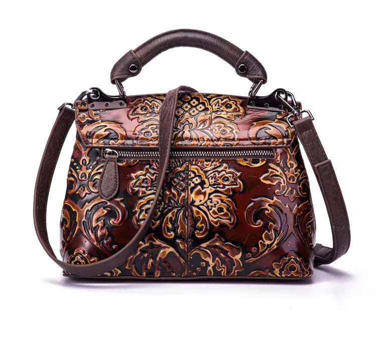 MOTAORA Womens Genuine Leather Luxury Handbag Handmade Embossed Vintage Shoulder Crossbody Bag New Arrival