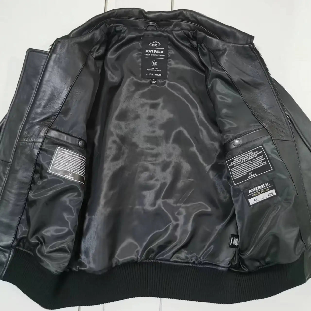 Avirex Fall New Listing Original Men's Casual Iconic Military Bomber Jacket US Size European Antique Sheepskin Coat Black Top