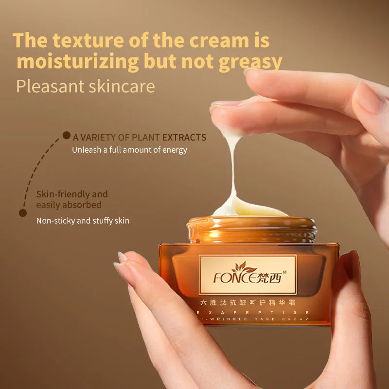 FONCE Hexapeptide Anti-wrinkle Essence Cream, fine line reducing, Moisturizing, nourishing and lifting cream 50g