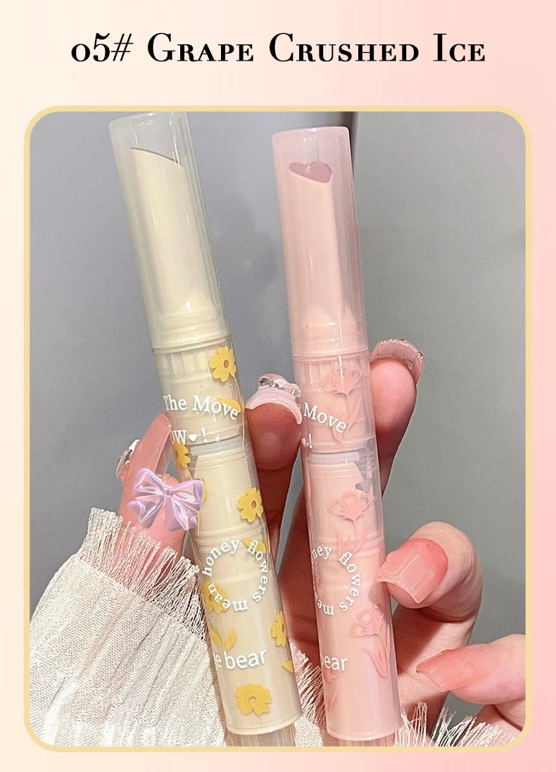 Gege bear flower words honey lipstick moisturizing mirror gloss jelly love lipstick lipstick pen