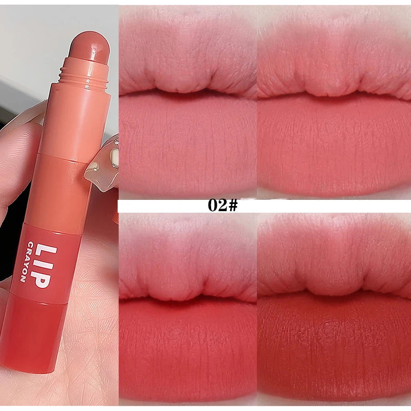 Mini Lipstick Set Matte 4 Colors Lipstick Combination 4 Sections Velvet Grapefruit Red Lip Pigment Non-stick Cup Lip Gloss kit