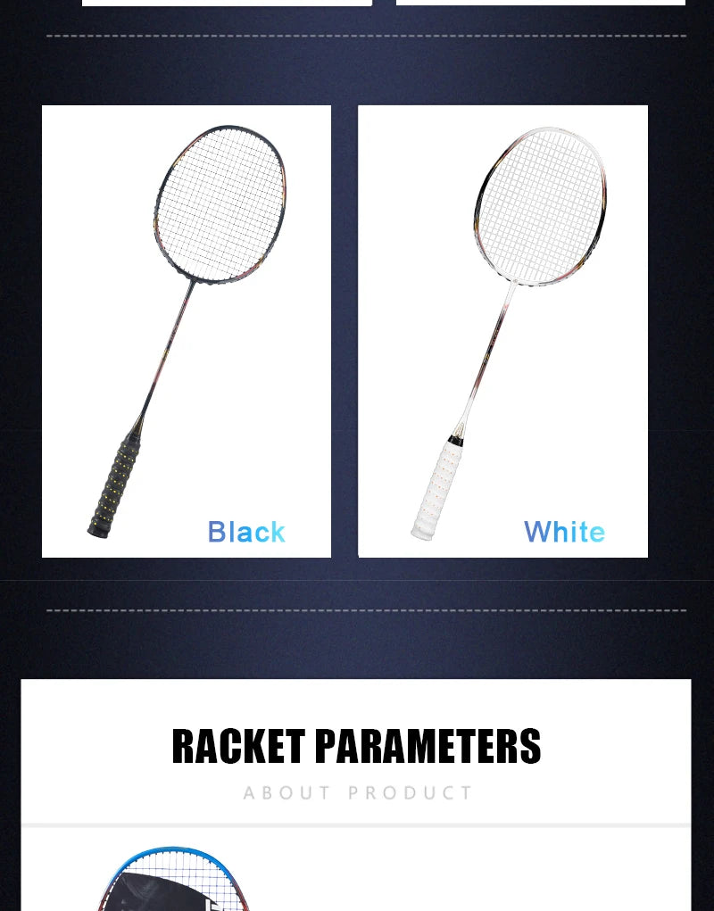 Alpsport AIR 10U Badminton Racket 52g Ultralight, HM Carbon Fiber & Titanium, 28lbs Fast Rebound for Pro Players