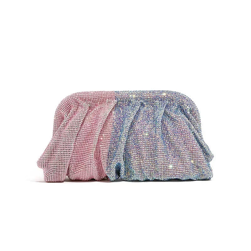 Luxury Designer Glitter Shiny Rhinestones Diamond Evening Bag Women's Handbag Wedding Party Clutch Purse Shoulder Crossbody Bag