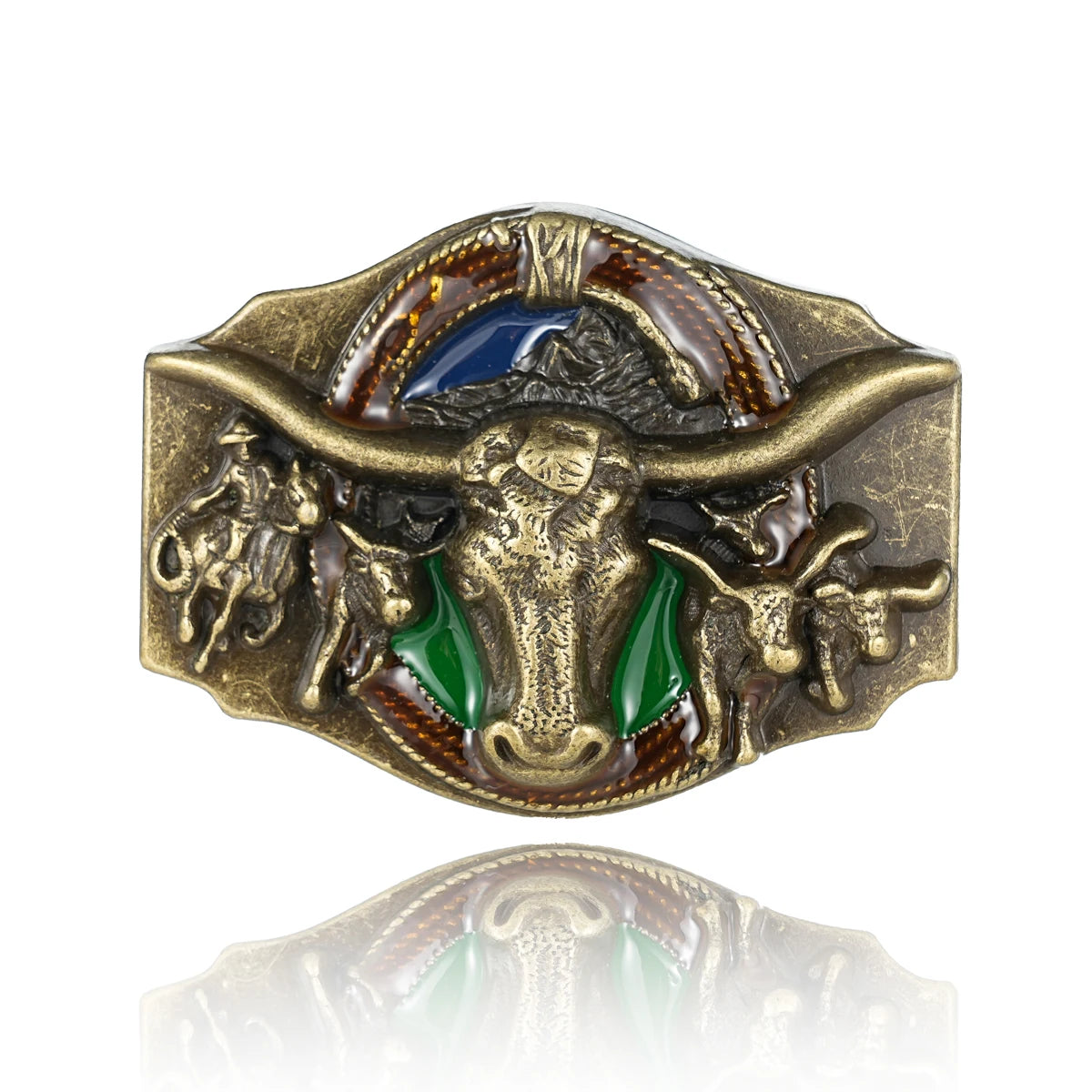 Western Belt Buckle Initial Vintage-Cowboy Rodeo Silver Large Skull Belt Buckle for Men Women