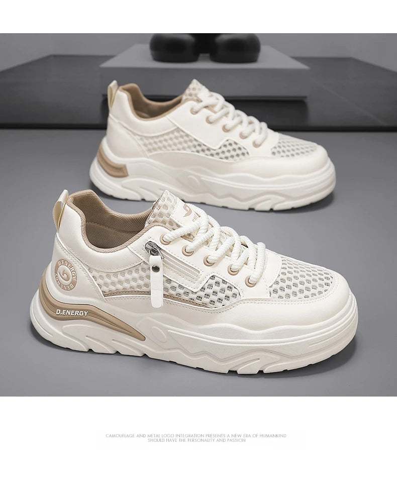 Men's breathable mesh casual sports shoes summer new walking shoes fashion trendy shoes soft-sole student sneakers running shoes