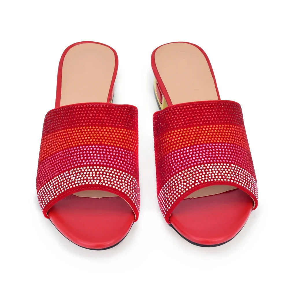 2025 New Classic Design Sandals Italian Style Lady Shoes Low Heel Summer Mules Comfy Sandals Wedding Shoes Bride Party Pumps