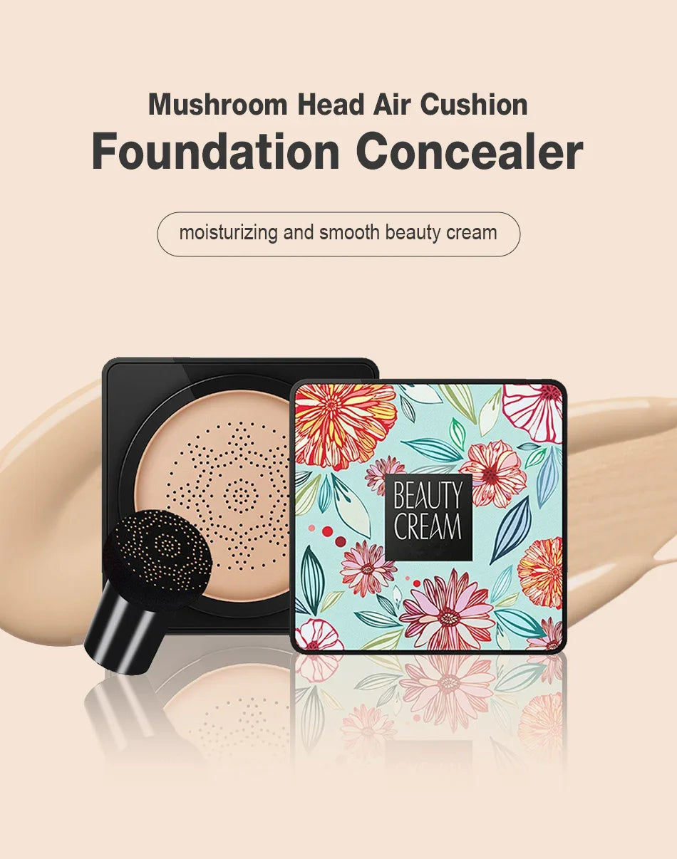 Mushroom Head Air Cushion, CC Cream Natural Moisturizing Foundation Concealer Whitening Oil-control Makeup Cosmetics BB Cream