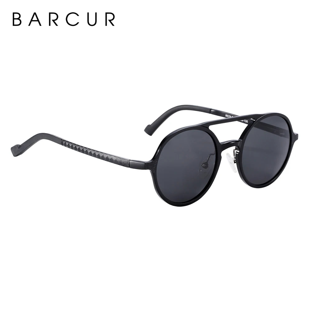 BARCUR Steampunk Polarized Sunglasses Men Light Weight Retro Vintage Women Sun Glasses for Men