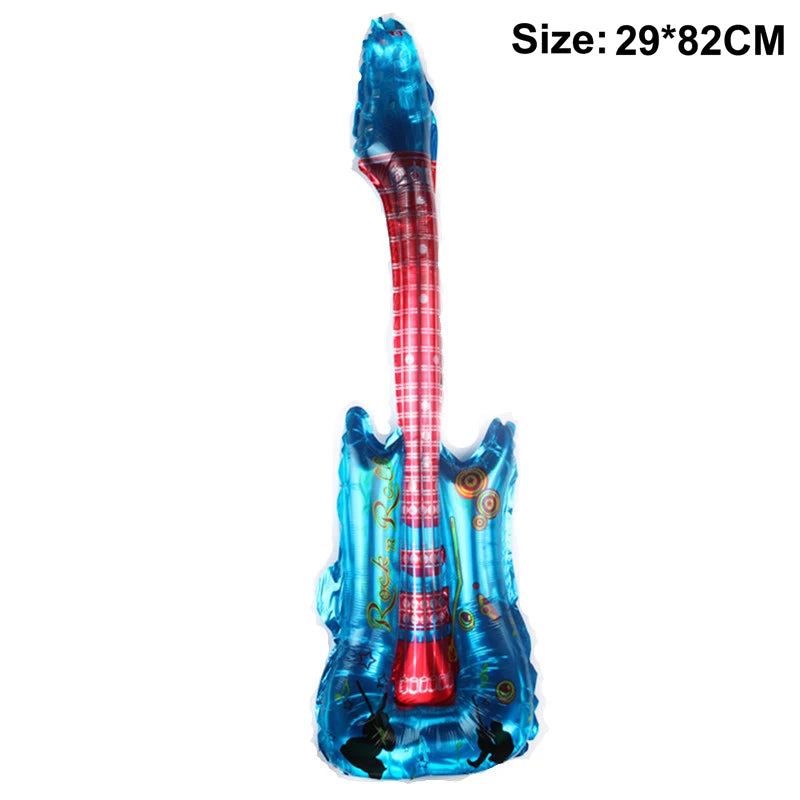 1pc Guitar Balloon 36inch Inflat Guitar Music Rock Party Decoration 80s 90s Disco Party Supplies