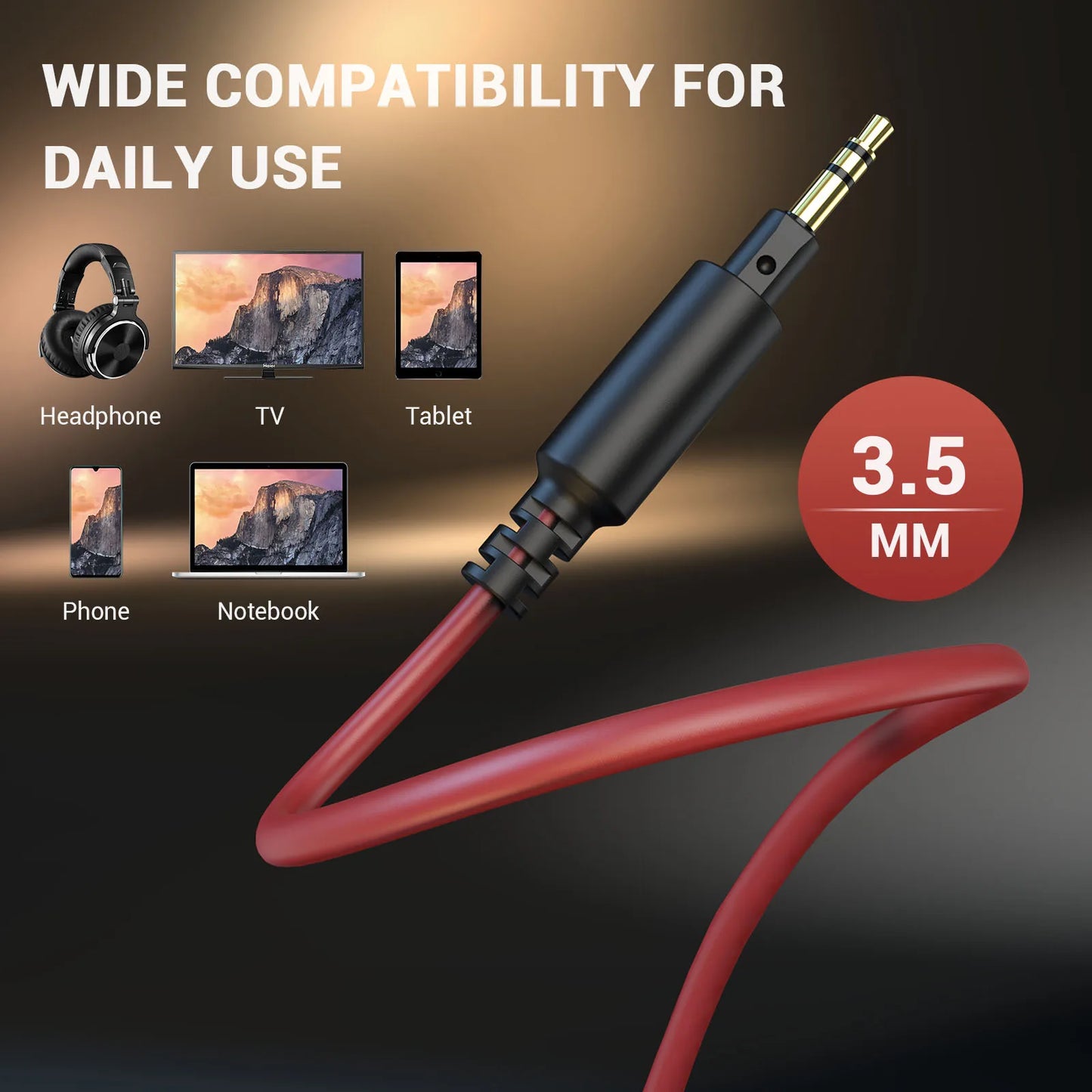 6.35mm to 3.5mm Aux Audio Cable For OneOdio Pro 10/30/50/A70/A7/HiFi DJ Headphones Headset Music Player Phone Speaker Earphone