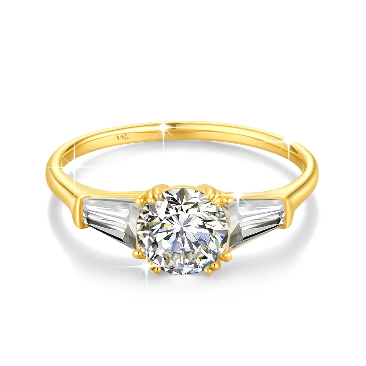 9mm Moissanite Diamond Ring 585 Real 14K Gold for Women D Color VVS1 Brilliant Cutting Wedding Band Engagement Trendy Jewelry