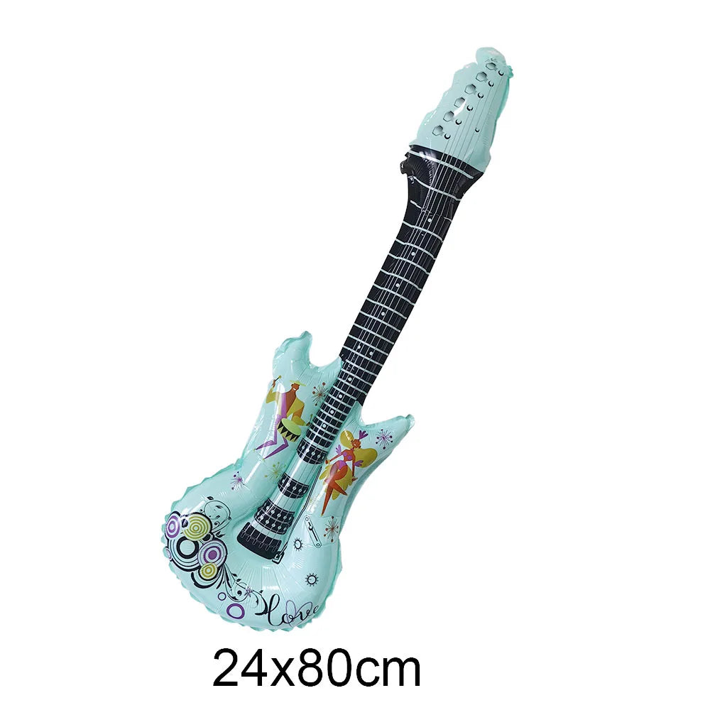 1pc Guitar Balloon 36inch Inflat Guitar Music Rock Party Decoration 80s 90s Disco Party Supplies