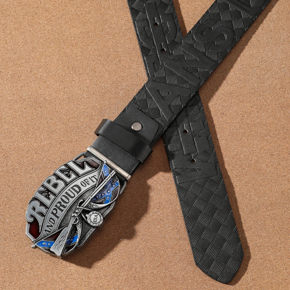 A casual, individual and retro belt, Western-style clothing accessory, metal buckle, PU belt, suitable for both men and women