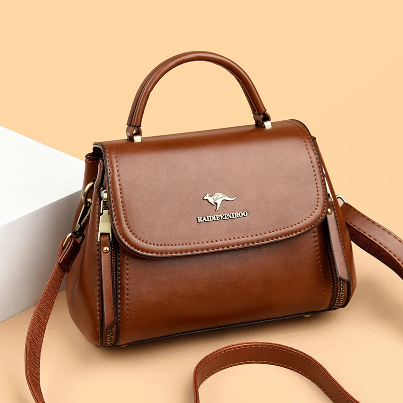 High Quality Soft Leather Tote Bag Fashion New Solid Ladies Purses and Handbags Large Capacity Shoulder Croosbody Bag for Women