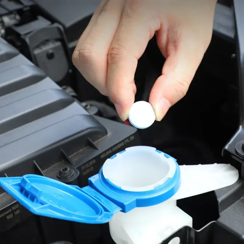 All-Season Windshield Washer Effervescent Tablet (Solid Concentrate) Shellac-Free Formula