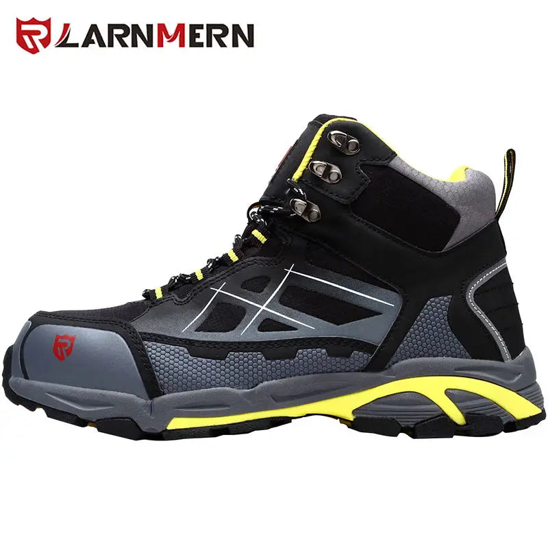 Larnmern Mens Safety Work Boots Steel Toe Shoes Anti-puncture Anti-static Non Slip Protective Boots