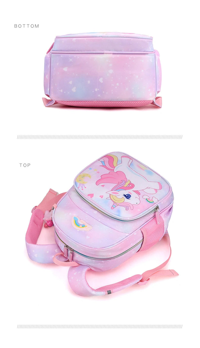 New Unicorn Backpack For Girls Cartoon Pink Princess School Bags Kids Satchels Kindergarten Bookbag Mochila Infantil Escolar