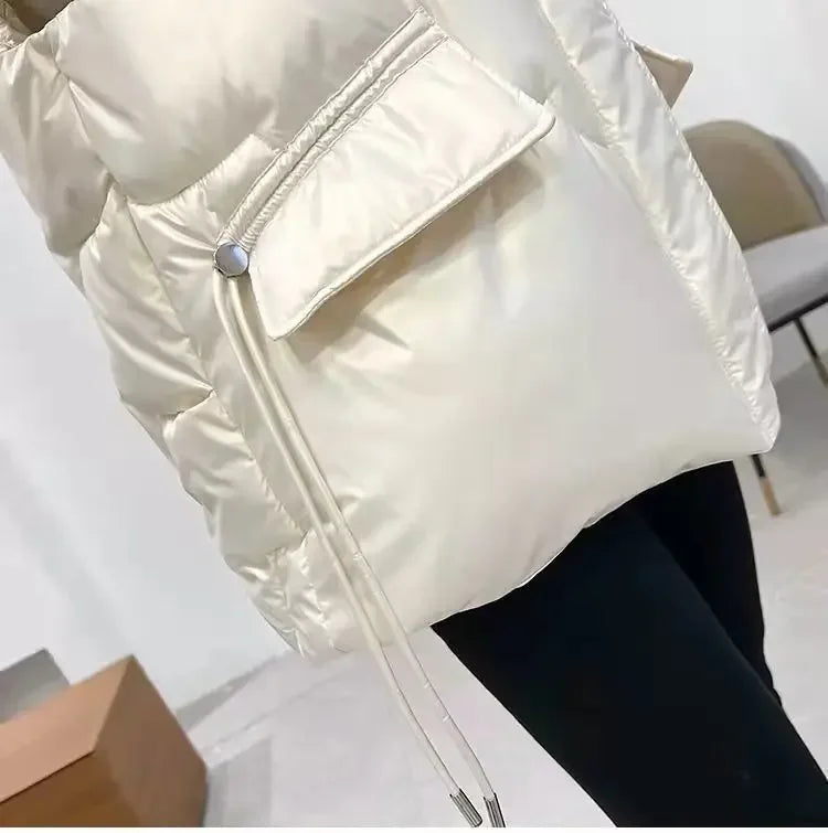 2023 New Down Cotton Vest for Women Autumn Winter Lightweight Vest Casual Loose Jackets Coats Women Fashion Sleeveless Parkas