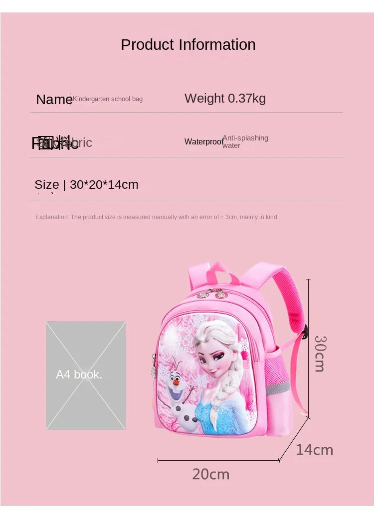 Kindergarten Schoolbag Cartoon Elsa Shoulder Bag Girl Boy Handbag Baby Children Backpack Kid Frozen Schoolbag Backpack